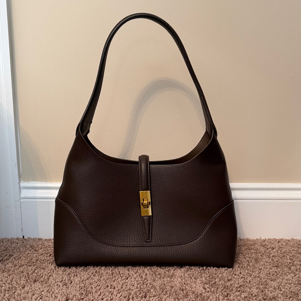 Miztique Dark Brown Shoulder Bag with Gold Hardware